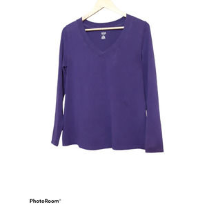 Ana Maternity Purple V-neck Long Sleeve Top